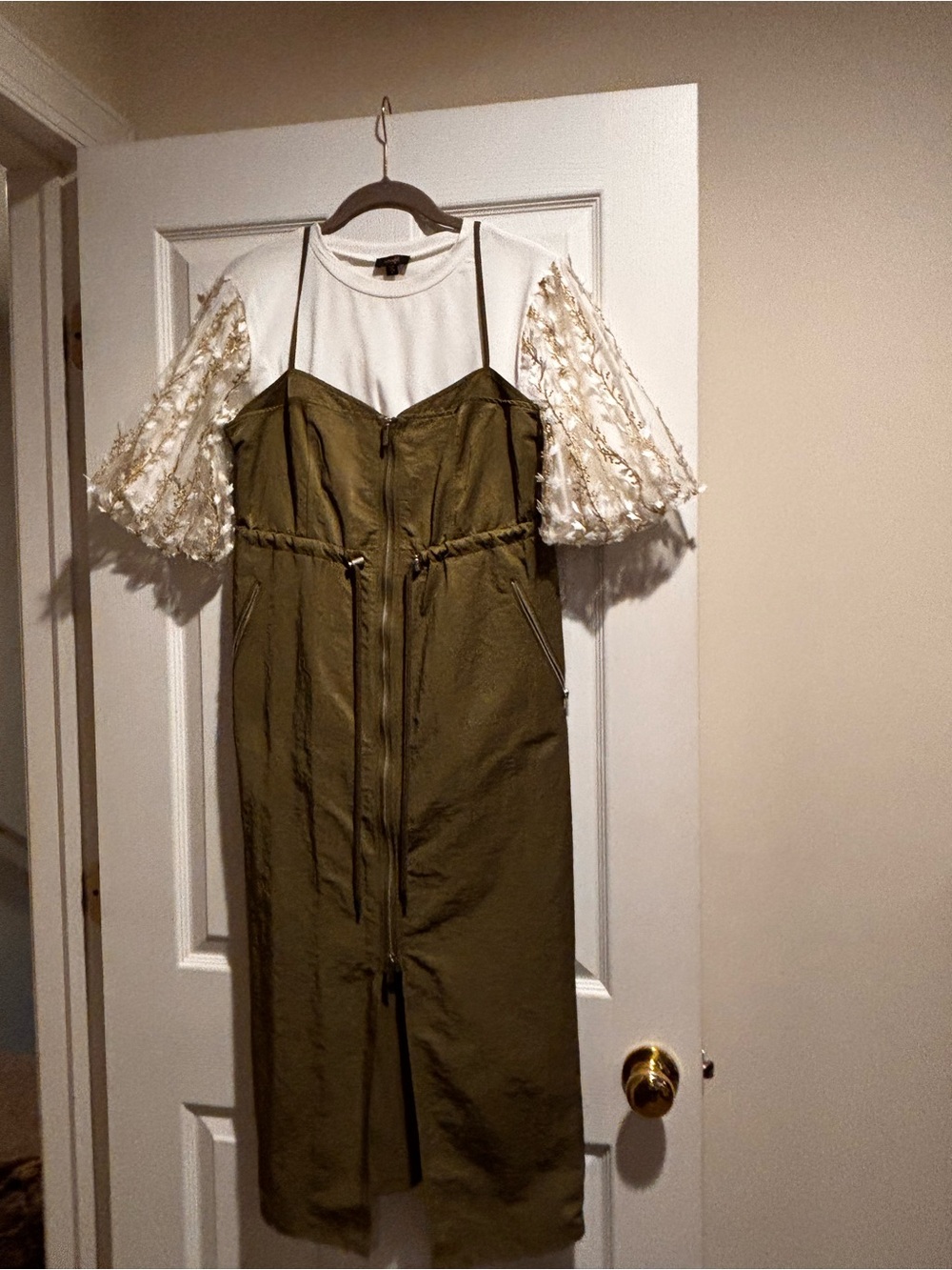 NWT Army Green Utility Midi Dress